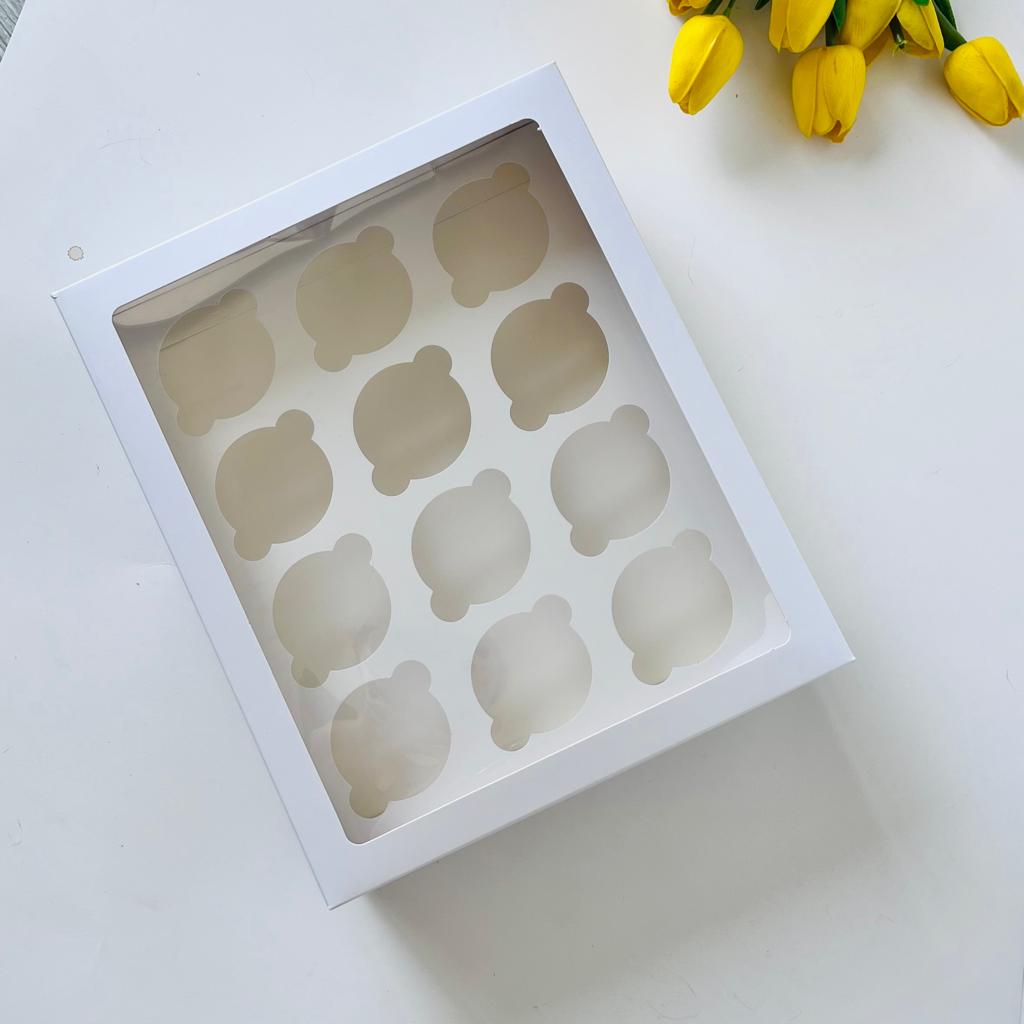 25x30x9 Cupcake Kutusu Pencereli 12'li — ürün görseli